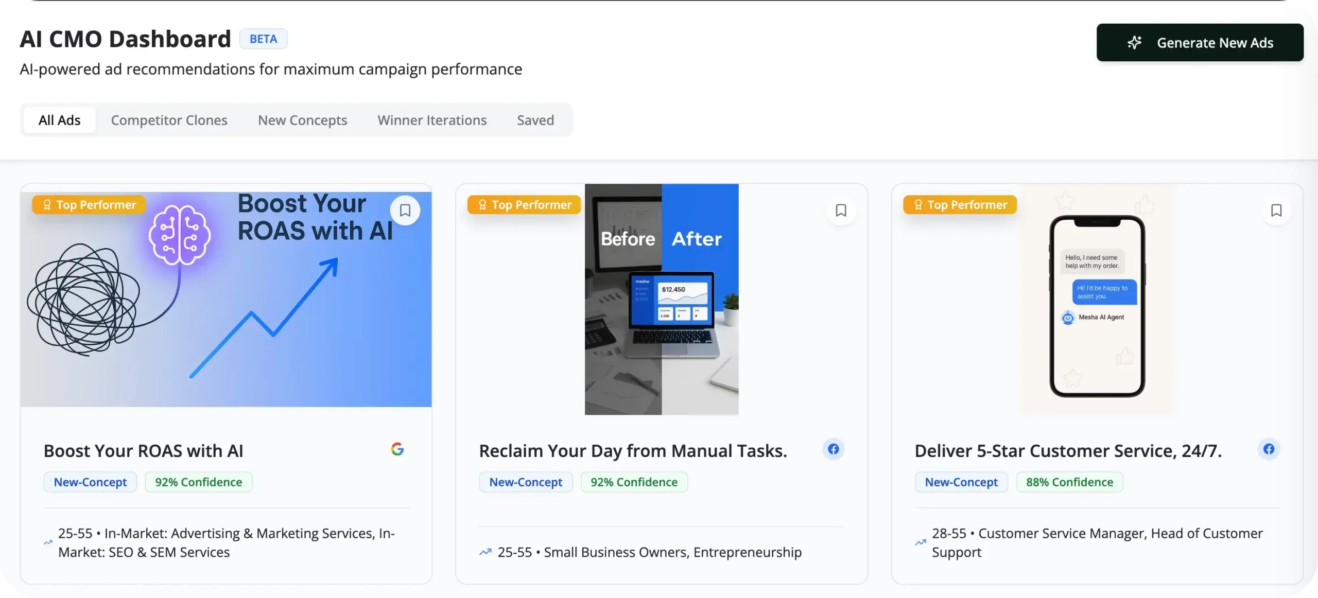 AI CMO Features with samples
